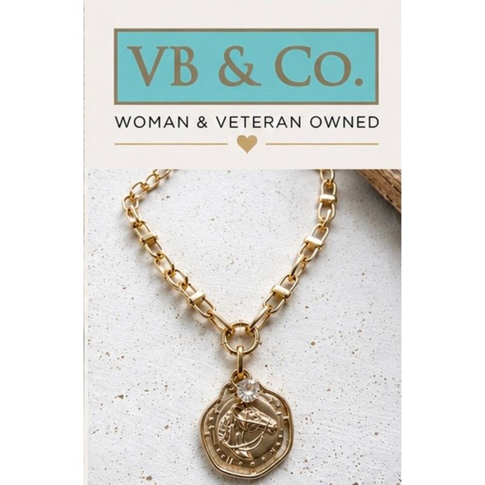 Matte Gold Horse Necklace • Equestrian Jewelry • Gift for Horse Lovers - Picture 8 of 10
